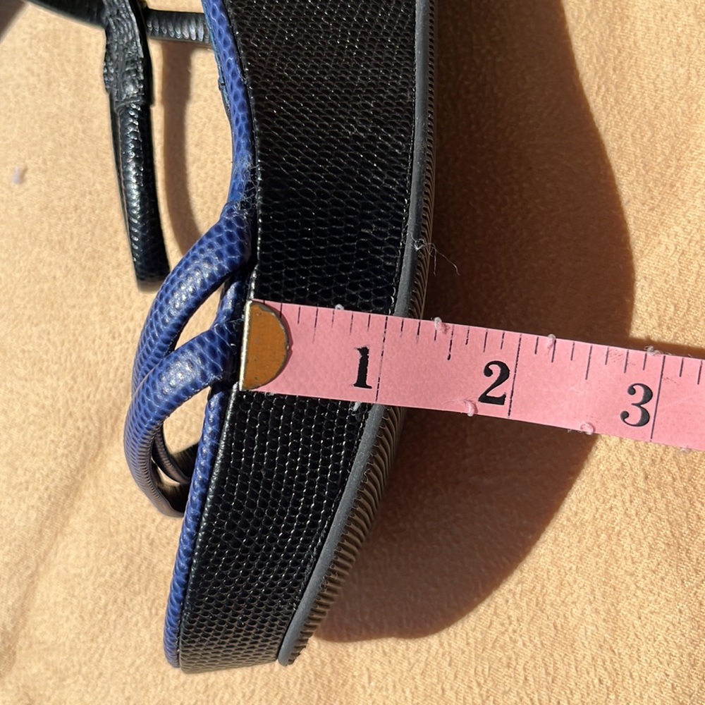 Authentic Fendi Blue Leather Platform Wedge - Picture 11 of 16